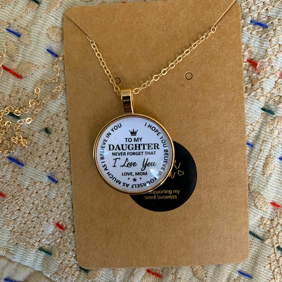3/$20 Mother / daughter Necklace. Cabochon pendant with chain - Picture 1 of 7